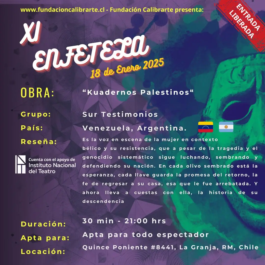 XI ENFETELA 18 DE ENERO “Kuadernos Palestinos“- Sur Testimonios